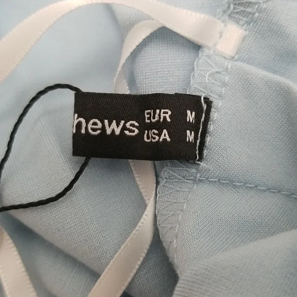 SARIN Mathews One Shoulder Long Sleeve High Lo A line Skater Blue Dress Medium - Picture 12 of 13